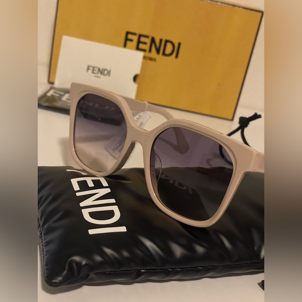 Fendi Lettering 55mm Geometric Sunglasses